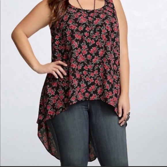 Torrid Hi-Lo Sleeveless Top Sz 1 - Picture 1 of 10